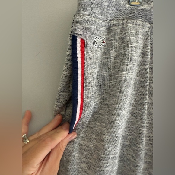 Lacoste Sleepwear Jogger Sleep Pants Men’s SZ L Grey Pockets Drawstring Lounge - Picture 2 of 10